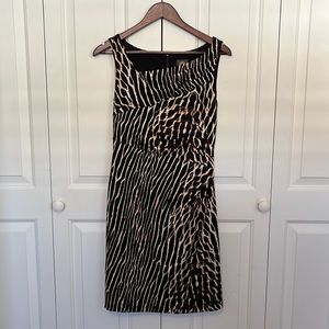 Vince Camuto Asymmetrical Neckline Animal Print Dress